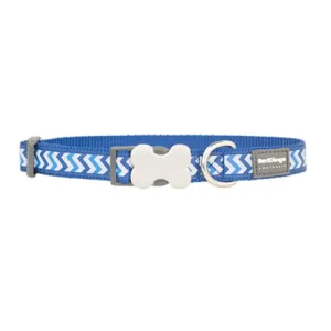 Red Dingo Bucklebone Reflective Ziggy Blue Dog Collar (4 Sizes)
