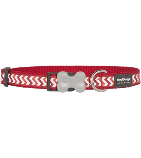 Red Dingo Reflective Ziggy Dog Collar (Red)