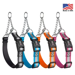 Reflective Biothane Martingale Collar with Quick Release Buckle