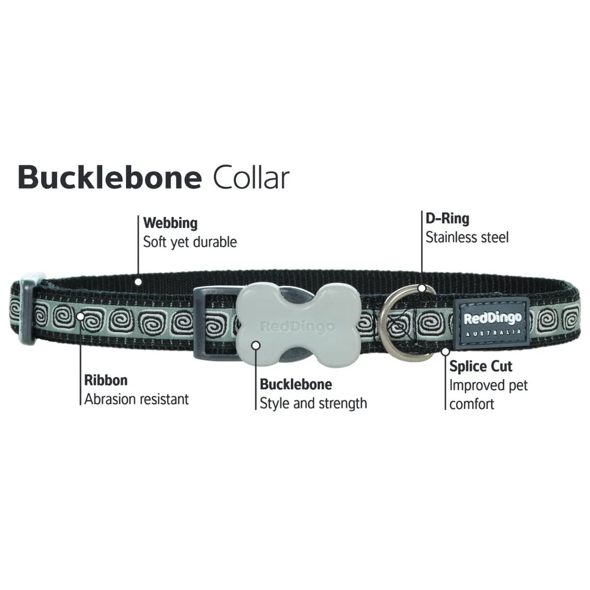 Reflective Bones Turquoise Dog Collar