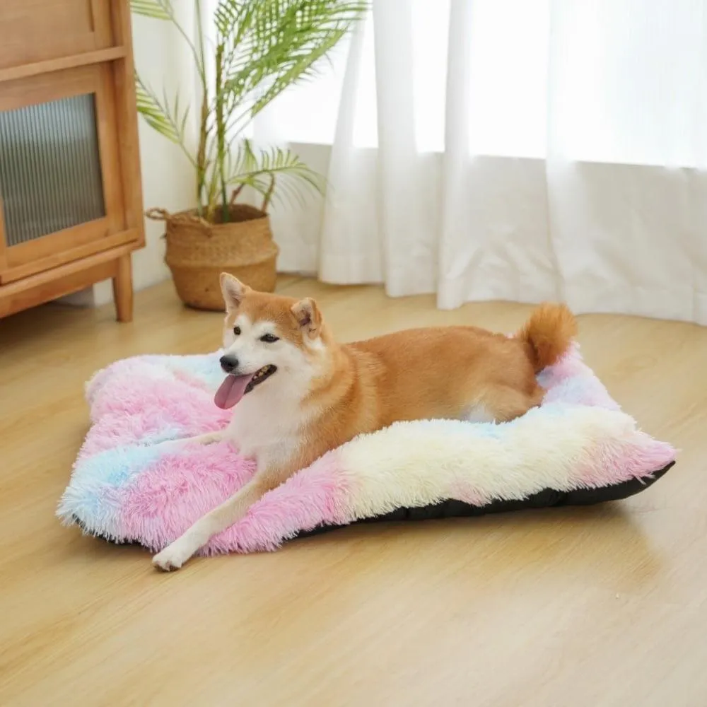 Reyox Large Dog Bed, Plush Dog Cage Bed Fluffy, Washable Dog Mat with Non-Slip Bottom for Large and Medium Dogs,35 x 23 inch