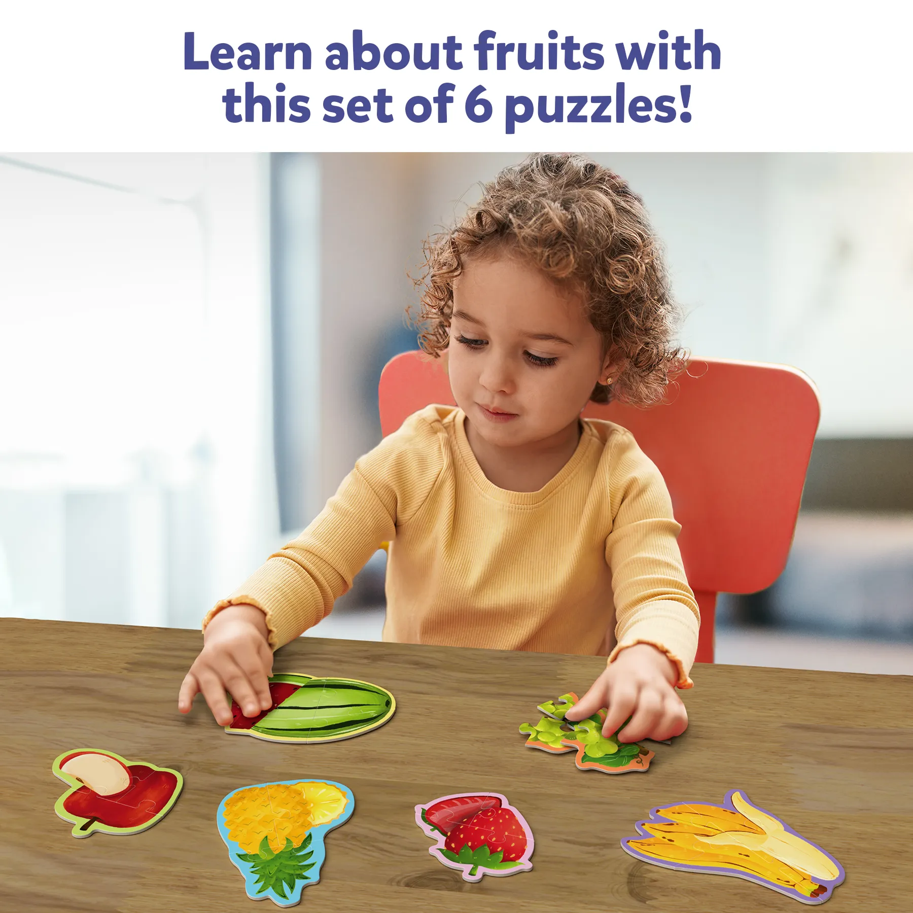 Skillmatics My First Puzzle Set - 21 Piece Fruit Jigsaw Puzzles, Educational Toddler Toy, Gifts For Kids Ages 3 To 6