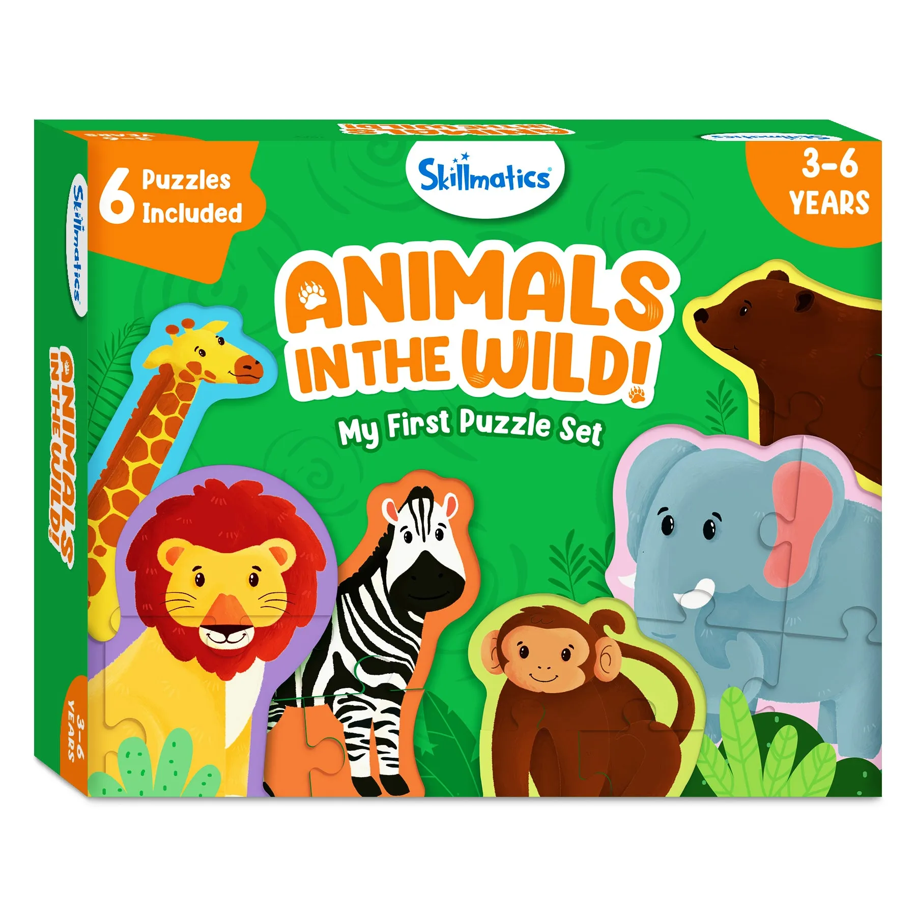 Skillmatics My First Puzzle Set - 21 Piece Wild Animal Jigsaw Puzzles, Educational Toddler Toy, Gifts For Kids Ages 3 To 6
