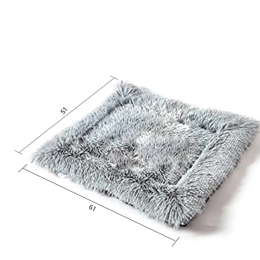 SOGA 2X Black Dual purpose Cushion Nest Cat Dog Bed Warm Plush Kennel Mat Pet Home Travel Essentials