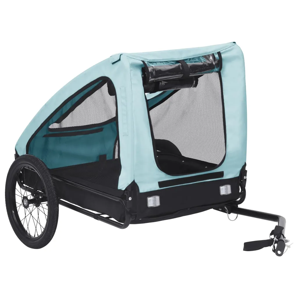 vidaXL Pet Bike Trailer Blue and Black