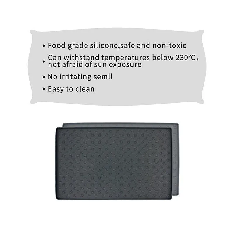 Waterproof Non-Slip Pet Food Mat Silicone Pet Food Drinking Mat