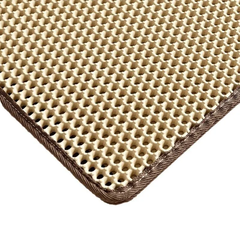 Waterproof Pet Cat Litter Mat - Double Layer Pet Litter Box Mat