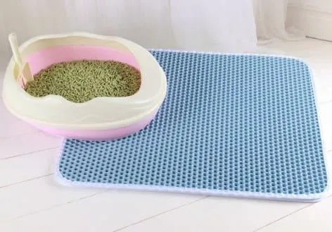 Waterproof Pet Cat Litter Mat - Double Layer Pet Litter Box Mat