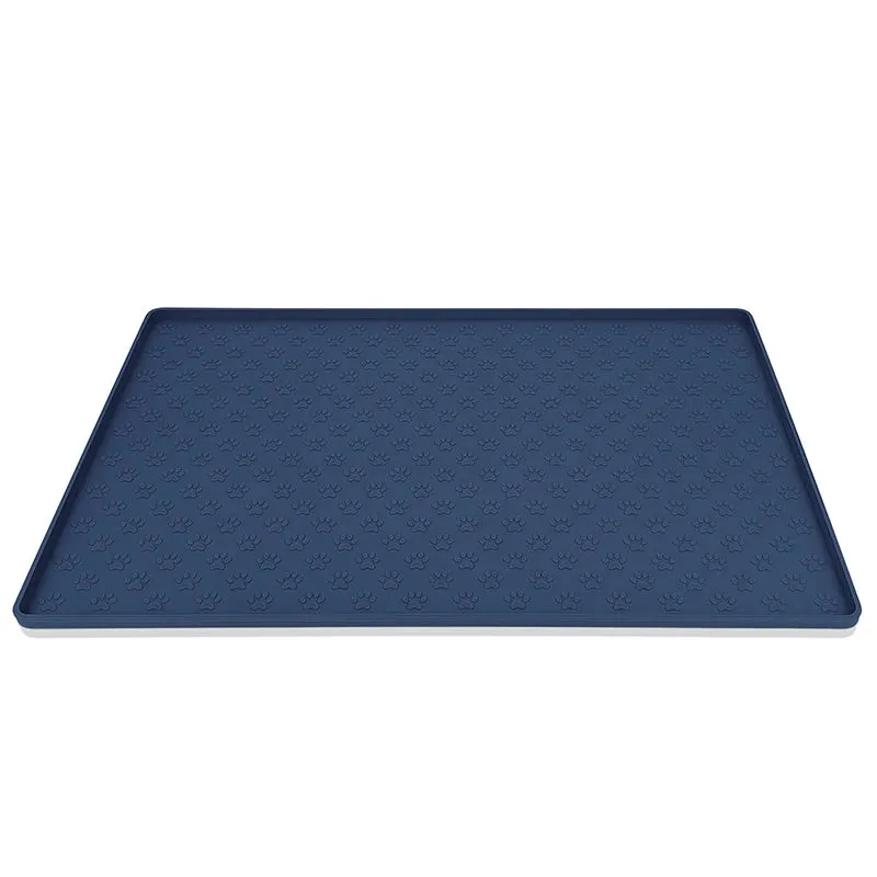 Waterproof Pet Food Placemat for Food and Water bowl - Feed Mat - Cat Dog - Non-Slip Silicone Mat - Pet Bowl Pad Feeder Mats