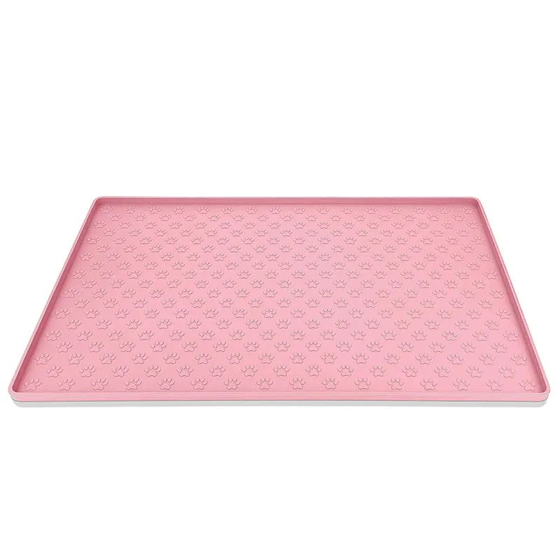 Waterproof Pet Food Placemat for Food and Water bowl - Feed Mat - Cat Dog - Non-Slip Silicone Mat - Pet Bowl Pad Feeder Mats