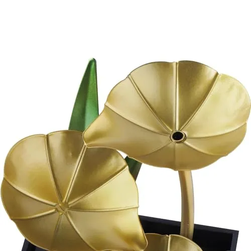 ZOMBIO Tabletop Fountains Metal Water Fountain Home Decor Ornaments with Waterfall Desktop Leaf Fountains Deep Basin Natural River Rocks Indoor Zen Relaxation for Decor Office Living Room Bedroom